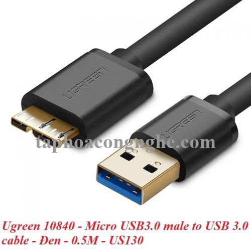 Ugreen 10840 0.5M màu Đen Cáp USB 3.0 sang MICRO USB 3.0 cho ổ cứng US130 30010840